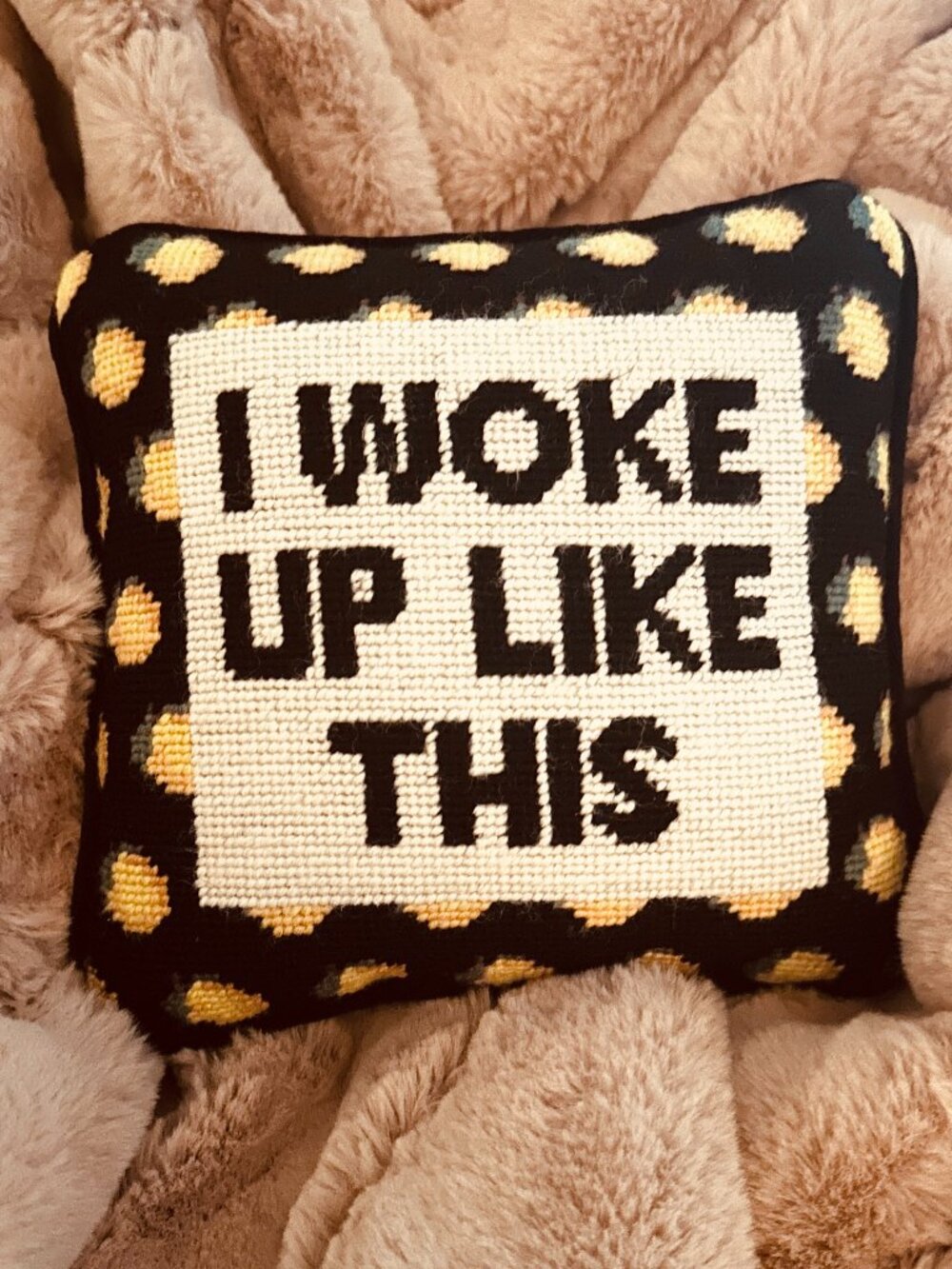 FURBISH STUDIO NEEDLEPOINT PILLOW